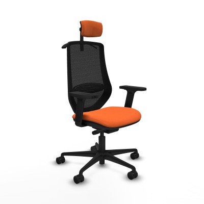 Mardos traslack bali naranja brazos 2D base nailon ruedas 65mm nailon cabecero 2D perchero