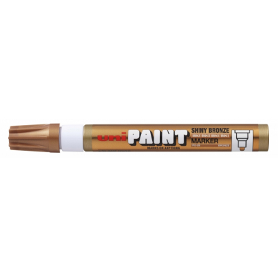 Uni-ball PX-20 Paint Marker - Marcador de Pintura - Punta Acrilica de Bala 2.2-2.8mm - Permanente en Todas las Superficies - Resistente a Luz y Agua - Color Bronce