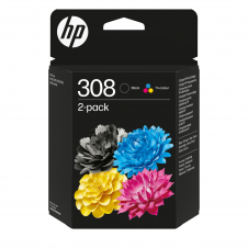HP Paquete de 2 Cartuchos de Tinta Original 308 negra/tricolor