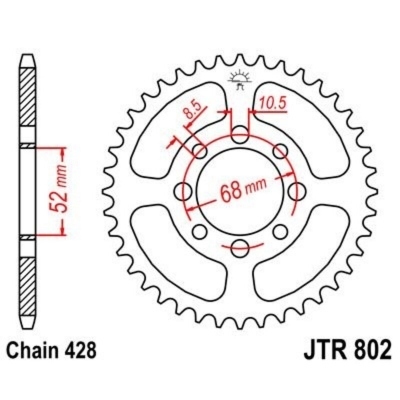 Corona JT 802 de acero con 43 dientes JTR802.43