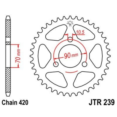 Corona JT 239 de acero con 47 dientes JTR239.47