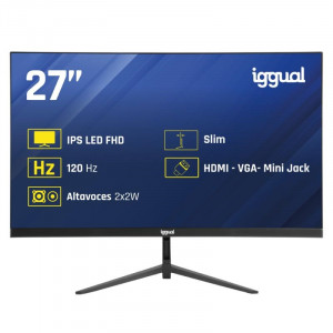 Monitor iggual ML27SMM, 27 pulgadas, Full HD, IPS, 120 Hz, 1 ms, altavoces, HDMI, VGA, 99% sRGB