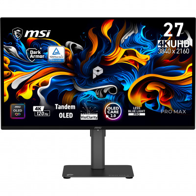MSI Pro MAX 271UPX12G pantalla para PC 67,3 cm (26.5) 3840 x 2160 Pixeles UltraWide Full HD QD-OLED Negro