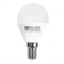 Bombilla led decorativa silver electronis esferica 5w=50w - e14 - 5000k - 620 lm - luz blanca - a+