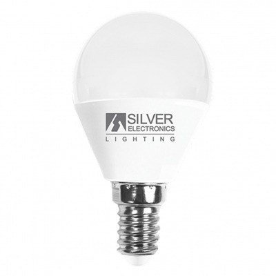 Bombilla led decorativa silver electronis esferica 5w=50w - e14 - 5000k - 620 lm - luz blanca - a+