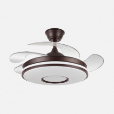 Ventilador Dc Dani 59w 6980lm Marron 4 Aspas desp.106d 3000-4200-6500k Remoto, Reg.intensidad, Memoria Y Temporizador