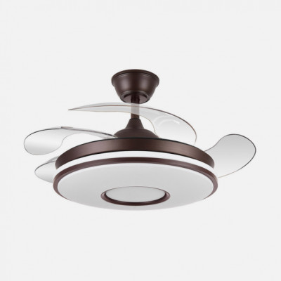 Ventilador Dc Dani 59w 6980lm Marron 4 Aspas desp.106d 3000-4200-6500k Remoto, Reg.intensidad, Memoria Y Temporizador