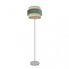 Pie De Salon Reyes 1xe27 Cromo/natural-verde 160x40x40 cm