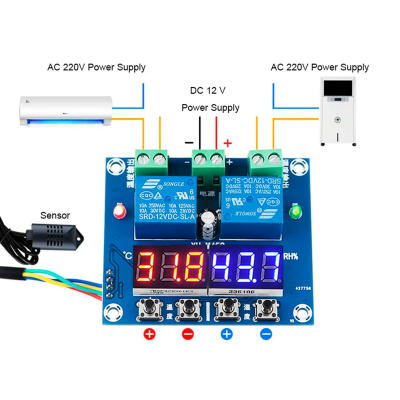 Modulo Control Temperatura Humedad 12Vdc