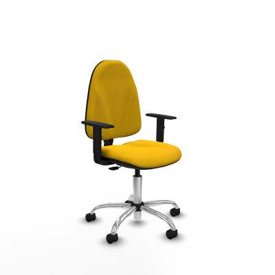 Algarra CP bali amarillo brazos 1D base cromada ruedas nailon 50mm