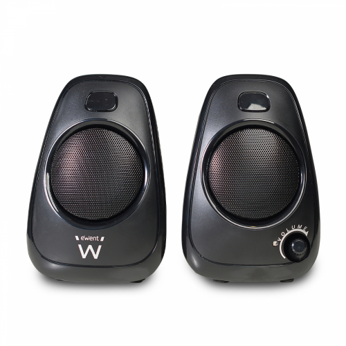 Ewent EW3527 Altavoces 2.0 | 10W | Volumen integrado | Jack de 3,5 mm, alimentación USB | Negro