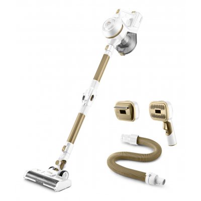 U3 Digital Pet Aspiradora escoba 2 en 1 Batería Secar Sin bolsa 0,8 L Oro, Blanco 2,2 Ah