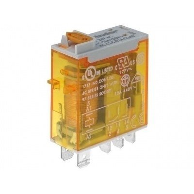 Relé 230Vac 1Cto Pulsador de prueba 16A/250Vac