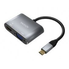 Adaptador Aisens Usb-c A Vga/hdmi 15cm Gris