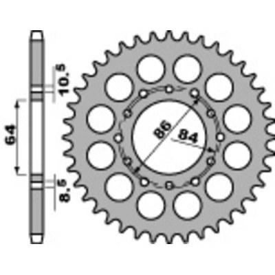 PBR Steel Standard Rear Sprocket 814 - 530 814.40.C45