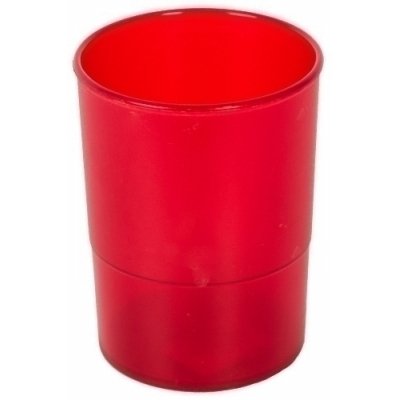 PORTA LAPICES PLASTICO REDONDO TR. ROJO