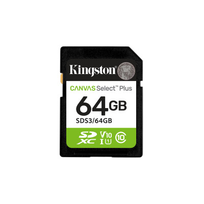 64 GB SDXC Canvas Select Plus Gen3 100 MB/s C10 UHS-I U1 V10