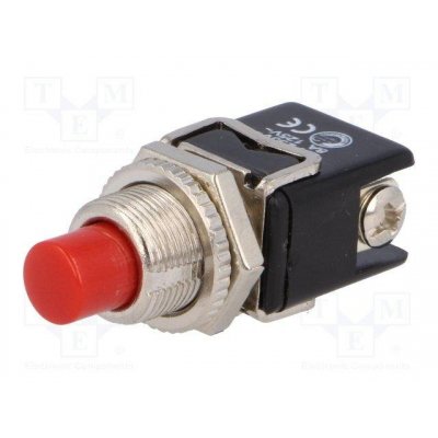 Pulsador Presion 1 Cto. OFF-(ON) 4A/250Vac Boton Rojo
