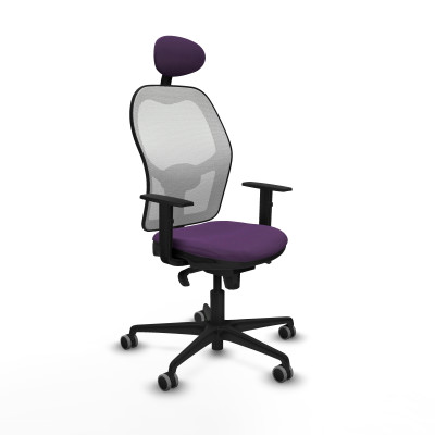 Jorquera sincro malla blanca bali morado brazos 1D base nailon cabecero fijo ruedas 65mm engomada