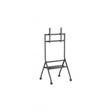 AISENS Soporte de suelo eco con rueda, 1 bandeja para pantalla interactiva/TV 80kg de 37-86, Negro