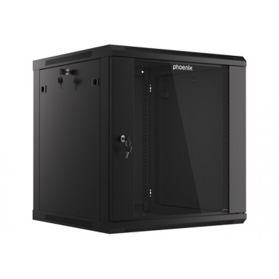 Armario rack phoenix 12u 600x600x640 auto - ensamblado 19'' hasta 60 kg negro