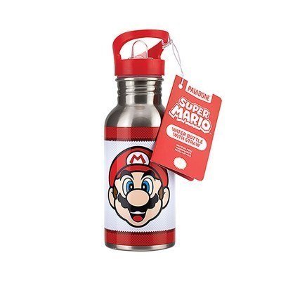 Botella metálica con pajita paladone super mario 500 ml