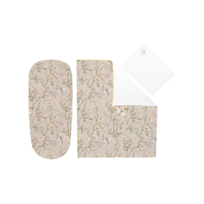 Juego de cama para capazo 6 piezas Secret Garden Beige