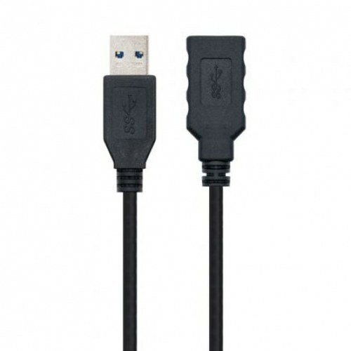 Cable Alargador USB 3.0 Nanocable 10.01.0903-BK/ USB Macho - / USB Hembra/ 3m/ Negro