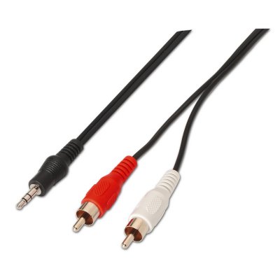 CABLE AUDIO 1XJACK 3.5M A 2XRCA M AISENS NEGRO