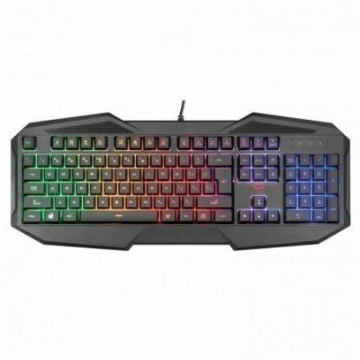 TECLADO PARA JUEGOS TRUST GAMING GXT 830-RW AVONN - ILUMINACIÓN RAINBOW WAVE - 12 TECLAS MULTIMEDIA - SIN EFECTO FANTASMA - CABLE 140CM - USB