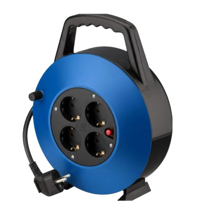 Regleta alargadera phasak 4 tomas schuko con proteccion enrollable 10 metros