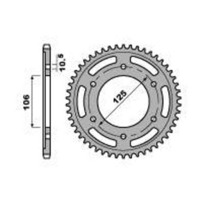 Corona PBR Racing aluminio ultraligero anodizado 4530 - Paso 520 4530.44.LD