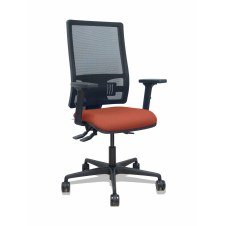 Piqueras y Crespo Silla Bormate asincro malla negra asiento bali marron brazos 2D ruedas 65mm