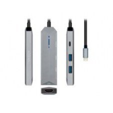 Adaptador Aisens 5en1 Usb-c 15cm Gris