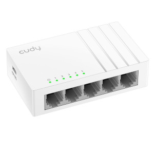 Cudy Switch 5 Puertos RJ45 - Alimentacion por USB-C - Capacidad Conmutacion 10Gbps - Indicadores LED - Funcion Vigilancia IGMP -