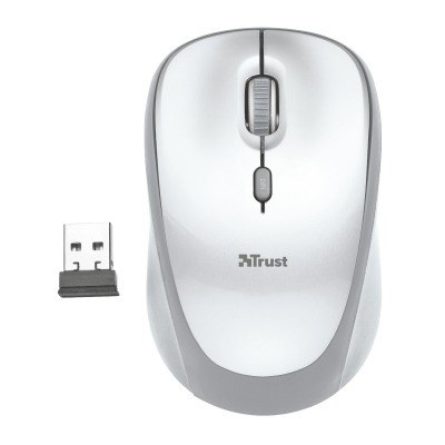 Trust Yvi Raton Inalambrico USB 1600dpi - 3 Botones - Uso Ambidiestro - Color Blanco