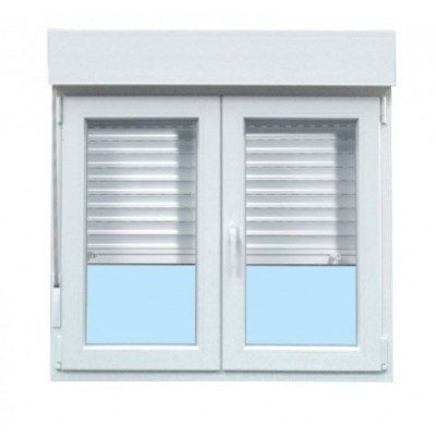 VENTANA PVC BLANCA OSCILOBATIENTE CON PERSIANA 100 X 118 CM