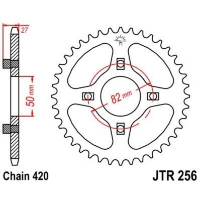 Corona JT 256 de acero con 41 dientes JTR256.41