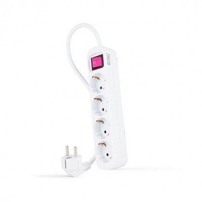 REGLETA 4 TOMAS 1.4M CON INTERRUPTOR NANOCABLE BLANCO