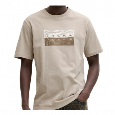 Camiseta JACK & JONES JCOFUSION DOTS PRINT TEE SS CREW SN 12289863 Beige Beige