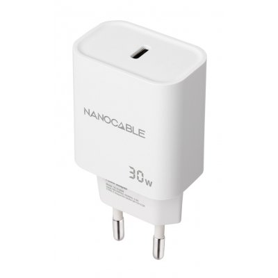 Nanocable Cargador USB-C PD 30W BLANCO