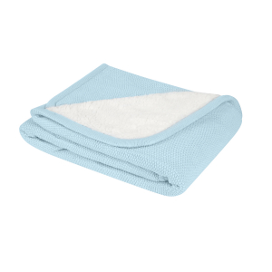 Manta de punto de algodón sherpa Dream Big Azul