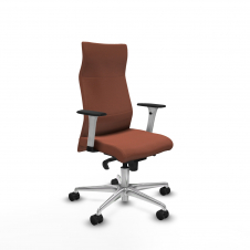 Piqueras y Crespo Albacete direcci?n sincro bali marr?n brazos 1D blancos base aluminio ruedas 65 nailon