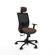 Piqueras y Crespo Yunquera sincro malla negra bali marr?n oscuro brazos 1D base nailon cabecero 1D ruedas 65mm nailon