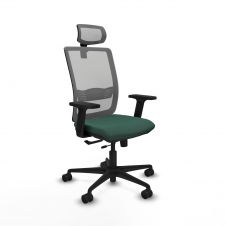 Piqueras y Crespo Haches traslack malla gris bali verde botella brazos 2D base nailon cabecero malla 2D ruedas 65mm nailon