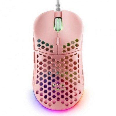 Ratón Gaming Mars Gaming MM55/ Hasta 12800 DPI/ Rosa