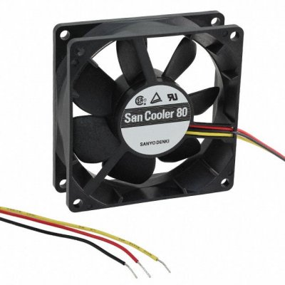 VENTILADOR 12Vdc 80x80x25 4,56W 3 Cables BOLAS Sanyo