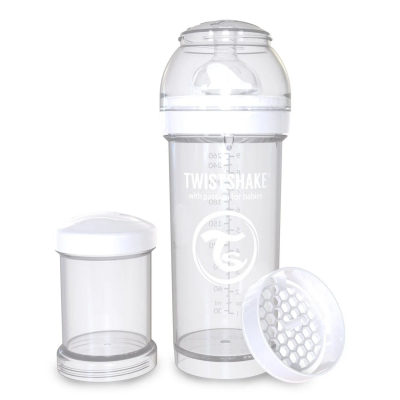 Biberón Twistshake Anticólico 260 ml. Blanco