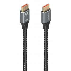 AISENS - CABLE DISPLAYPORT V2.1 16K@60HZ 80GBPS, DP/M-DP/M, NEGRO, 1.0M