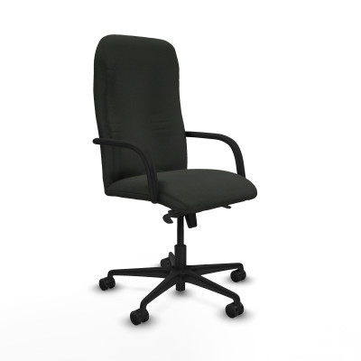 Letur basculante bali negro brazos poliuretano base nailon ruedas 65 mm nailon